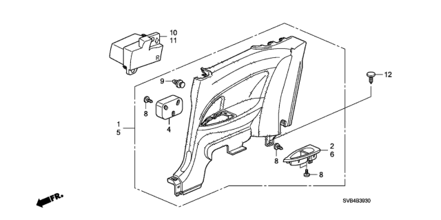 2010 Honda Civic Pad Assy., L. Side Impact Diagram for 83783SVAA01