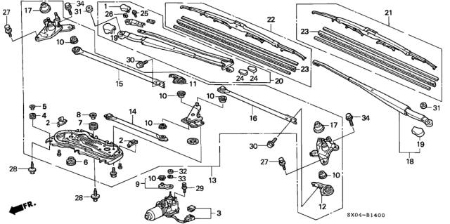 1998 Honda Odyssey  Mount, Rubber (B) Diagram for 76510SX0003