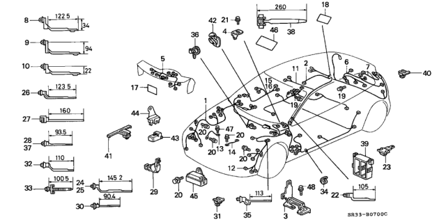 1995 Honda Civic Band, Harness (113MM) (Natural) Diagram for 91560SR3003