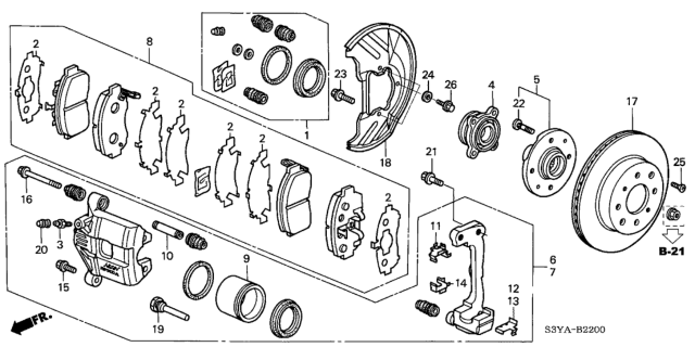 2006 Honda Insight  Sleeve Diagram for 45235S3Y003