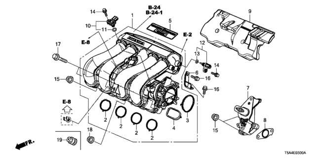 2018 Honda Fit  Gasket, EGR Port Diagram for 171085R0004