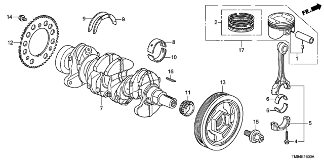 2013 Honda Insight  Crankshaft Diagram for 13310RB0000