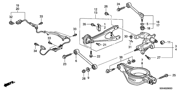 1999 Honda Odyssey Bolt, Flange (12X25) Diagram for 90182SZ3000