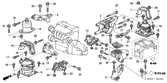 2004 Honda Accord  Bolt, Flange (12X71) Diagram for 90171SDAA10