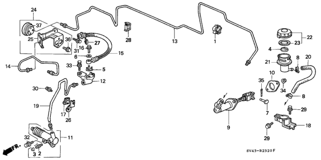 1995 Honda Accord  Holder, Tank Diagram for 46966SV4A00
