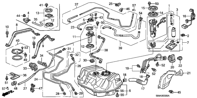 2002 Honda Accord  Bolt, Recessed (5X10) Diagram for 90102S84000