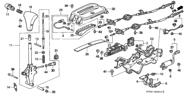1995 Honda Accord Bush, Knob Setting Diagram for 54141SV4980