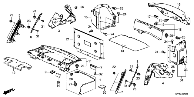 2014 Honda Accord Cord, RR Tray Sub Diagram for 32163T2AA00