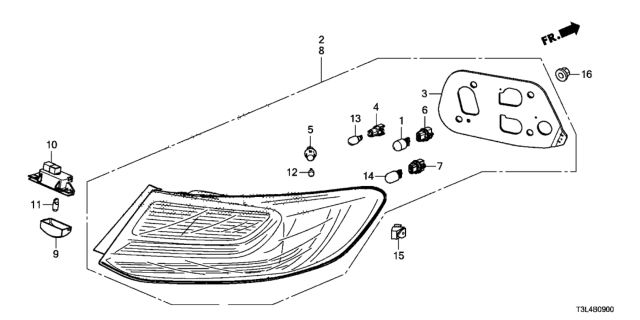 2014 Honda Accord Socket (T10W) Diagram for 33513SEA003