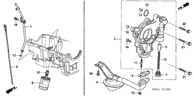 2007 Honda Civic Pump Assembly, Oil Diagram for 15100PZA003