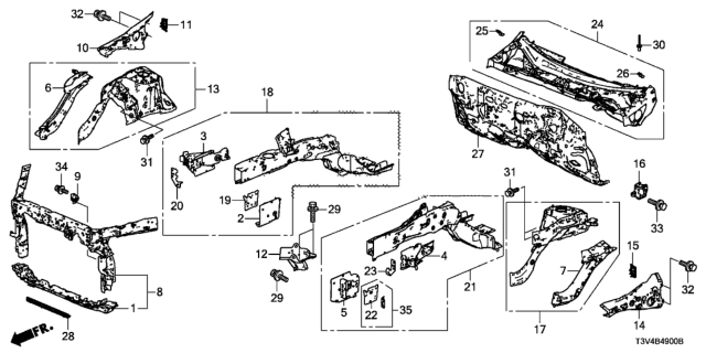 2014 Honda Accord Separator R, FR W Diagram for 60616T2AA01