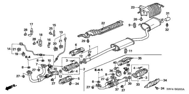 2006 Honda Pilot Pipe A, Exhuast Diagram for 18210S3VA11