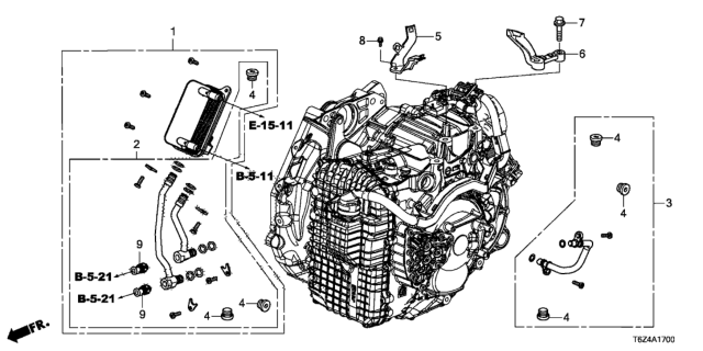 2020 Honda Ridgeline  COOLER & PIPES KIT Diagram for 062245MK010