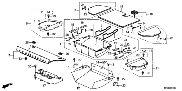 2011 Honda Crosstour Clip, Pillar Garnish Diagram for 91560SAA003