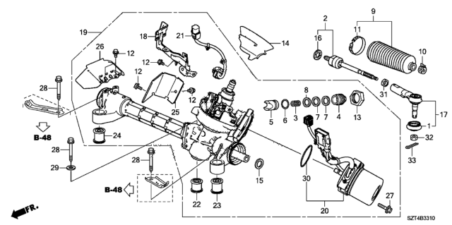 2012 Honda CR-Z  Bracket, Motor Connector Diagram for 53572SZTG01