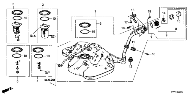 2018 Honda Accord  Regulator Set Diagram for 17052TVCA03