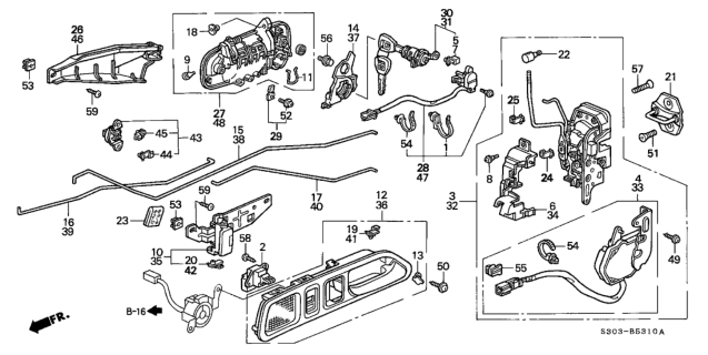 1997 Honda Prelude  Screw, Flat (6X28) Diagram for 93600060280A