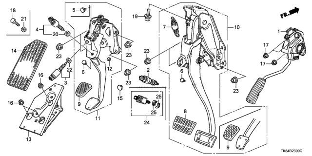 2010 Honda Fit  Plate, Footrest Diagram for 46992TF0G01