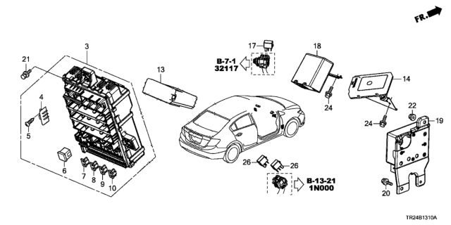 2012 Honda Civic Receiver Unit, Tpms Diagram for 39350TR0A11