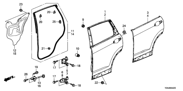 2015 Honda CR-V  Panel Comp, L RR D Diagram for 67550T0JX90ZZ