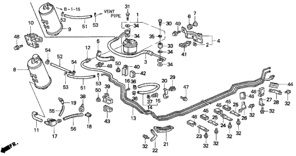 1993 Honda Prelude  Clamp, Return Hose Diagram for 17749SS0931
