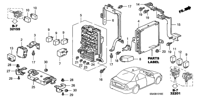 2001 Honda Civic  Control Module, Engine (Rewritable) Diagram for 37820PLMA03