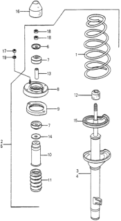 1981 Honda Prelude  Rubber, Rear Shock Absorber Mounting (Hokushin) Diagram for 52631692014