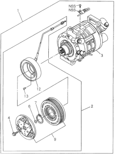 1995 Honda Passport  Pulley, Magnet Clutch Diagram for 8970792750