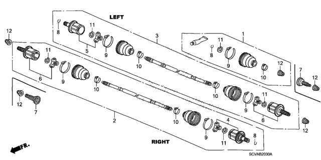 2009 Honda Element Joint, Inboard Diagram for 42320SMB306