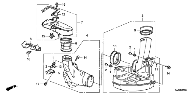 2009 Honda Accord Rubber A, Seal Diagram for 17253R70A00