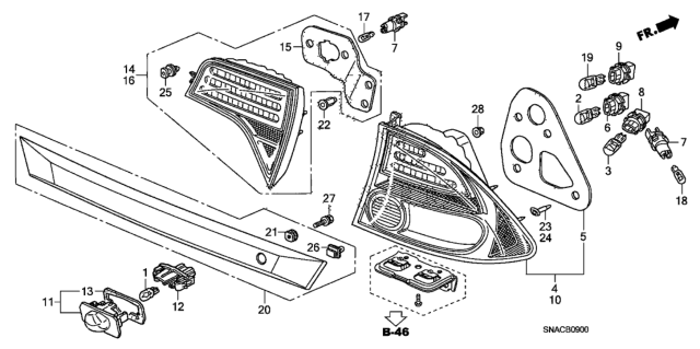 2010 Honda Civic Bulb (12V 5W) (Stanley) Diagram for 33301SNA003