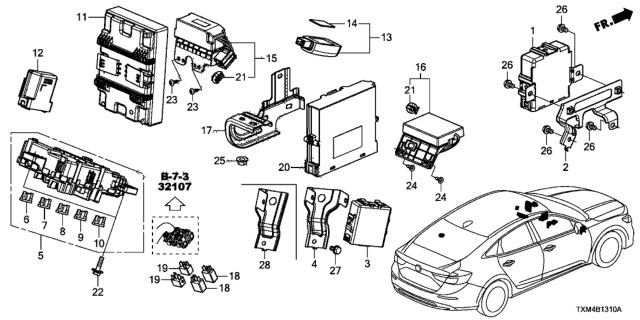 2019 Honda Insight  BRACKET Diagram for 37411TXMA00