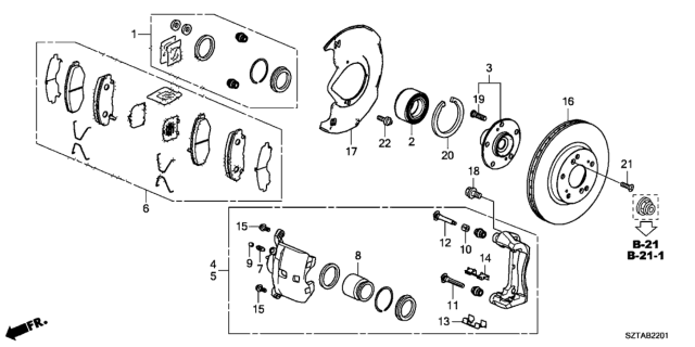 2016 Honda CR-Z  Pad Set, Front Diagram for 45022S9AA02