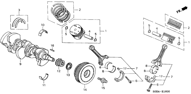 2001 Honda Odyssey  Bearing A, Main (Upper) (Black) (Daido) Diagram for 13321P8AA01