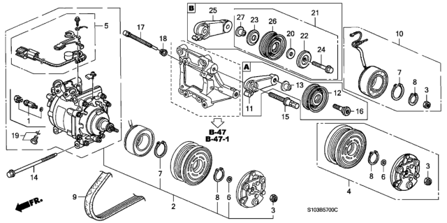 1999 Honda CR-V Circlip (Outer) (45MM) Diagram for 38913RB0006