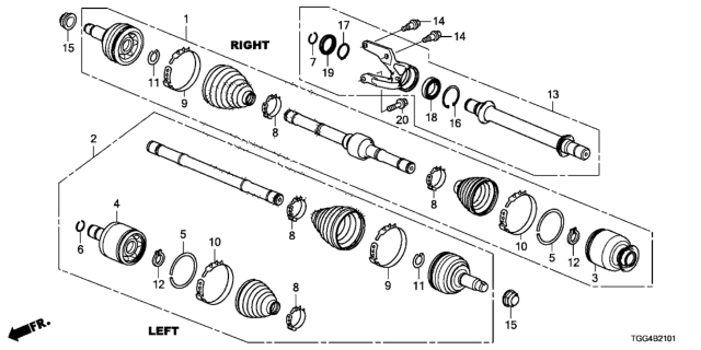 2018 Honda Civic Band, Outboard Boot Diagram for 44327TV8E11