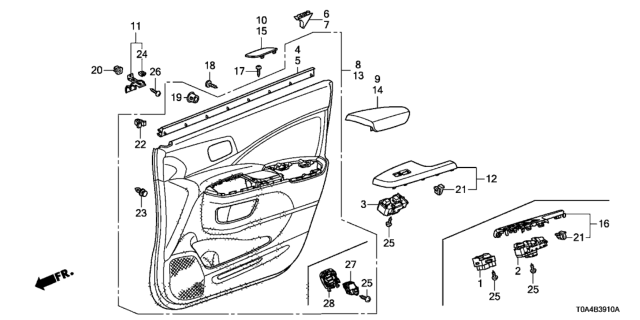 2012 Honda CR-V  Armrest C (Graphite Black) Diagram for 83503T0AA21ZC