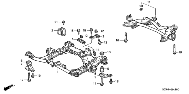 2002 Honda Odyssey  Bolt, Gear Box Mounting (10X55) Diagram for 90108SM4J01