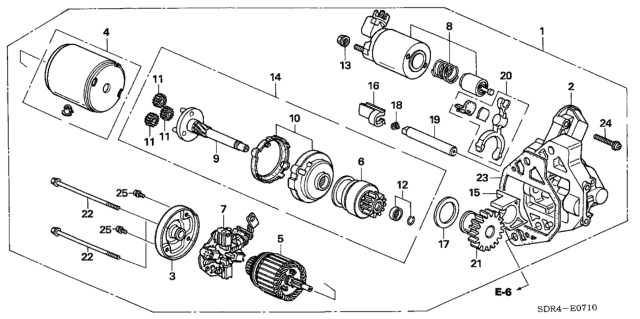 2007 Honda Accord Hybrid Gasket, Starter Motor Diagram for 31270RCJA01