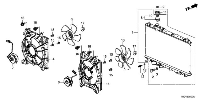 2013 Honda Civic Fan, Cooling Diagram for 19020RW0A51