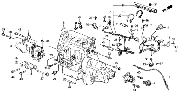 1991 Honda Civic  Bolt, Flange (10X35) Diagram for 958011003508