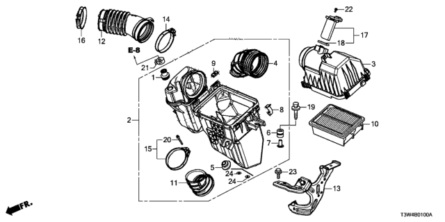 2017 Honda Accord Hybrid Umbrella Vlv Diagram for 172355JE000