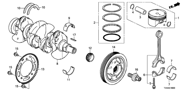 2021 Honda Accord Sprocket, Cam Chain Drive (23T) Diagram for 136216A0A01