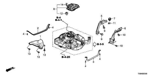 2012 Honda Civic  Pipe Comp, Fuel Tank Mounting Diagram for 17522TR0A50
