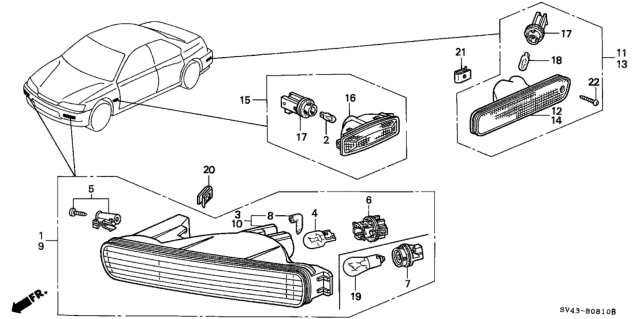1995 Honda Accord Socket Diagram for 33304SL4003
