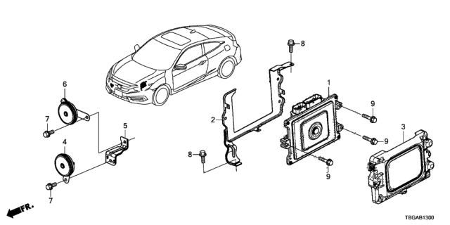 2020 Honda Civic Bracket Comp, Ecu Diagram for 378215AAA00