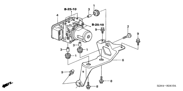 2006 Honda Accord Modulator Assembly Diagram for 57110SDAA23