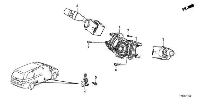 2017 Honda Odyssey Screw, Ground (5X18) Diagram for 90132T5A003
