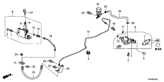 2013 Honda Accord Pipe A Complete, Clutc Diagram for 46960T2FA01