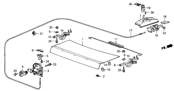 1985 Honda Civic Cover, Tailgate Opener *YR82L* (ARK TAN) Diagram for 83309SB4661ZD